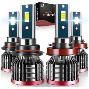 Kit Xenon Lâmpadas LED Branca 32000 Lúmens 6500K, 9005, HB3, H11, H9, H8, 4 Peças, FITMOTORS, Preto