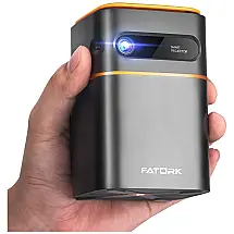 Mini Projetor Inteligente Portátil HD com Conexão Wi Fi 5G para Celular, 3W, FATORK Monster D042 Projector, Cinza