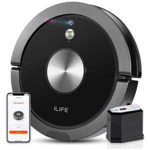 Aspirador de Pó Robô 2 em 1 com Mapeamento Wi Fi e Controle de Voz, 110v, ILIFE A9, Preto