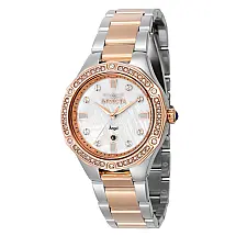 Relgio feminino anjo com mostrador em madreprola - 35 mm. Ao. Ouro Rosa 40399