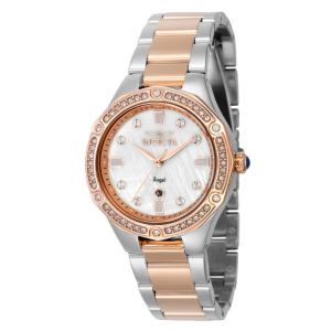 Relgio feminino anjo com mostrador em madreprola - 35 mm. Ao. Ouro Rosa 40399