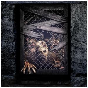 Cortina de Zumbi para Pendurar na Janela Decoração para Festa de Halloween