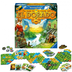 Jogo de Tabuleiro de Estratégia Ravensburger The Quest for El Dorado - Diversão Garantida para Crianças e Adultos!