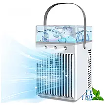 Climatizador Portátil 730mL com 3 Velocidades e 7 Cores de Luz 110V, METÁSONO CL08, Branco