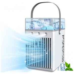 Climatizador Portátil 730mL com 3 Velocidades e 7 Cores de Luz 110V, METÁSONO CL08, Branco