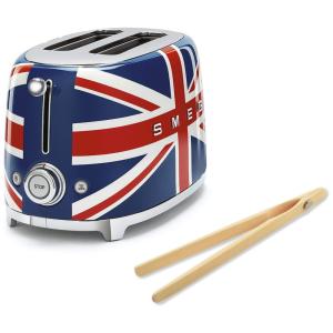 Smeg 50s Retro Torradeira 2 Fatias c, Pinças de Bamboo, 950W 110V