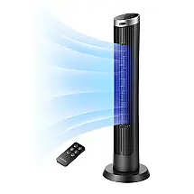 Ventilador de Torre Digital sem Lâminas com 4 Velocidades, 110V 50W, OmniBreeze, Preto