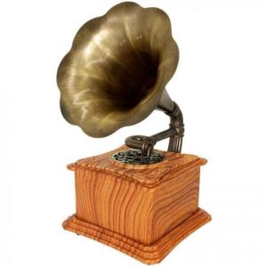 Gramofone retrô preguiçoso clássico alto falante Bluetooth com gravação estéreo dupla Fonógrafo vintage tamanho B