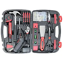 P7994 Kit de Ferramentas com Maleta de Transporte, 100 Peças, SAVWAY, Vermelho