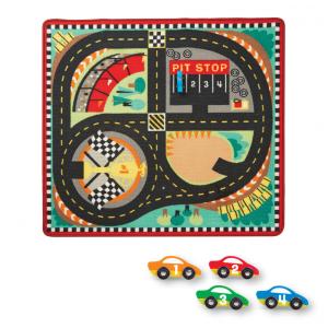 Tapete de Atividades Infantil, Tema Pista de Corrida Speedway Race Track FFP para Crianças Acima de 3 Anos, Melissa & Doug