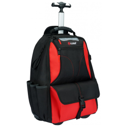 Bolsa de Ferramentas Organizadora com Rodas e Compartimentos, KUNN, Vermelho