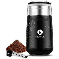 KIDISLE CG648B Moedor de Café e Grãos Elétrico Profissional 354g, Aço Inoxidável, 110V, Preto