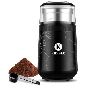 KIDISLE CG648B Moedor de Café e Grãos Elétrico Profissional 354g, Aço Inoxidável, 110V, Preto