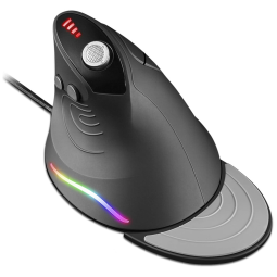 Mouse para Jogos Ergonômico Vertical Óptico com Fio Reduz a Tensão do Pulso com Descanso para as Mãos, 1000, 10000 DPI, 12 Botões, TRELC