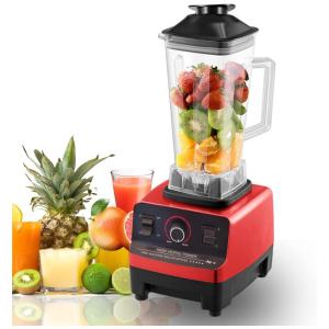 Liquidificador Profissional 2 em 1, 2L com 1 Recipiente de 710mL, Desligamento Automático e 15 Velocidades, 4500W, TKRADISH, Vermelho