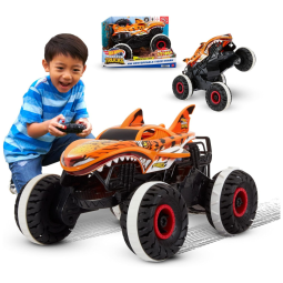 Caminhão Monstro Tiger Shark, Escala 1:15 com Controle Remoto e Pneus de Alta Performance, Hot Wheels