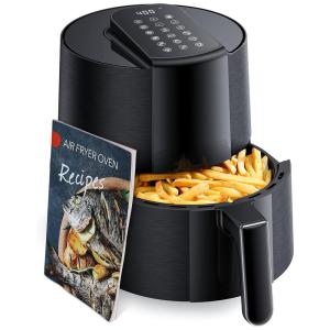 AirFryer Fritadeira Elétrica 4L de Capacidade com Livro de Receitas, 1400W, 110v, LEUWD AF005, Preto