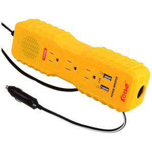 Inversor de Potência 150W DC 12V para AC 3 Tomadas 2 USB, 110v, KATBO, Amarelo