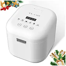 Mini Panela de Arroz Elétrica Multifuncional 1.9L, 6 Definições, 700W, 110v, TLOG, Branco