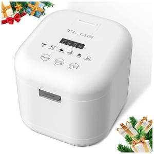 Mini Panela de Arroz Elétrica Multifuncional 1.9L, 6 Definições, 700W, 110v, TLOG, Branco