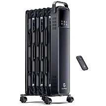 Aquecedor a Óleo com Termostato Ajustável, Controle Remoto e Silencioso, 110V 1500W, Garfeur, Preto