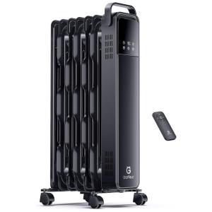 Aquecedor a Óleo com Termostato Ajustável, Controle Remoto e Silencioso, 110V 1500W, Garfeur, Preto