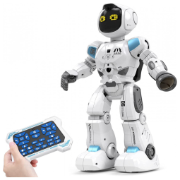 Robô Interativo e Programável com Controle Remoto para Crianças Acima de 5 Anos, ALLCELE, Branco