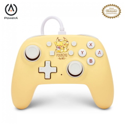 Controle PowerA Nano com fio Nintendo Switch Pikachu Friends - Design Pikachu, Ergonomia Confortável, Oficialmente Licenciado