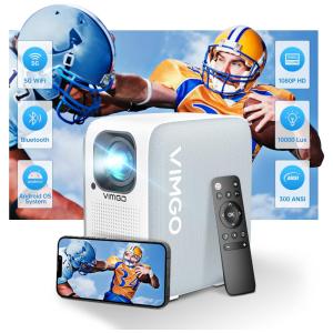 P10 Projetor Inteligente 4K HD com Bluetooth e Wi Fi, Projeta até 120 Polegadas, VIMGO, Azul