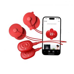 Massageador Muscular Elétrico Inteligente sem Fio Controlado por App, POWERDOT 2.0, Vermelho