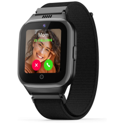 Smartwatch Inteligente para Crianças com Chamada de voz, Mensagens de Texto e Rastreador de Atividades, JrTrack 2, Preto