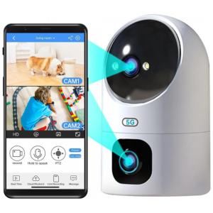 Câmera de Segurança Interna com Lente Dupla Wifi 5G 2.4G e Visão Noturna, JOOAN JA W5 U Branca