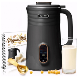 Máquina de Leite Vegetal 8 em 1, 1L com Livro de Receitas e Acessórios Incluídos, Roman Ventures, Preta