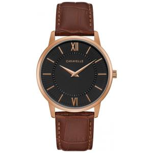 Relógio Masculino Analógico Quartzo de Couro, CARAVELLE 44A115, Marrom