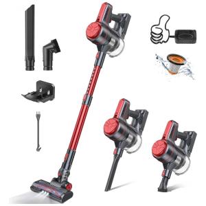 Aspirador de Pó sem Fio EICOBOT com Acessórios e Silencioso, Ideal para Pets, 110V 150W, Vermelho