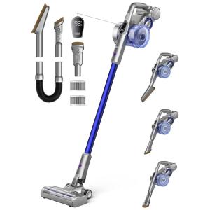Aspirador de Pó Multifuncional sem Fio com Acessórios, Painel LED e Sucção Potente 25000PA, 110V, Dreo, Azul