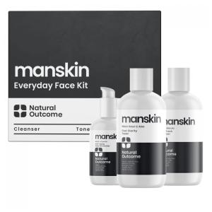 Kit Skincare de Cuidados com a Pele Anti Idade para Homens Limpador facial Rejuvenescedor, Tônico Balanceado e Hidratante, NATURAL OUTCOME