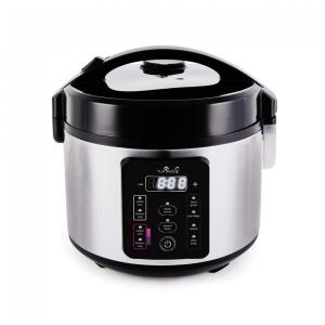 Panela de Arroz Elétrica 1 Litro em Aço Inoxidável e 8 Predefinições, 110V, YumAsia Kumo, Prata