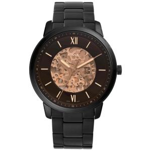 Relógio Masculino Automático Mostrador Mecânico com Pulseira de Aço Inoxidável, Fossil ME3185, Preto