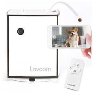 Lovoom Câmera de Monitoramento Wi Fi HD 270 com Dispensador de Petiscos, Branca