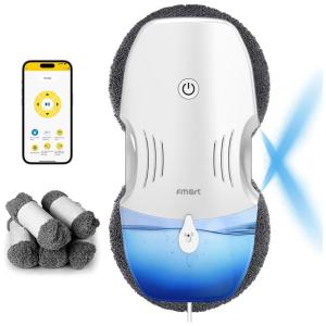 Robô Ultra Fino Limpa Vidros de Janelas Automático com Spray Cruzado, Externo e Interno, 240V, FMART, Branco