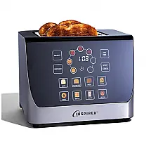 Torradeira 2 Fatias com Controle Digital, Contagem Regressiva e 7 Níveis de Tostagem, 110V 1000W, Nostalgia Inspirex, Prata