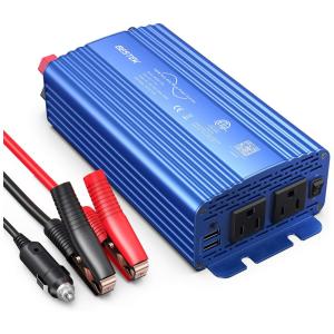 Inversor de Potência Automotivo 500W, com Portas USB e Duas Tomadas, 12V a, 110v, BESTEK MRZ5011BU BL, Azul