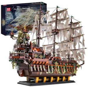 Kit de Construção Navio Pirata Dutchman com 3700 Peças para Crianças e Adultos, Mould King, Marrom