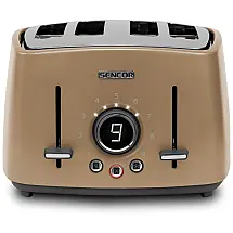 Sencor STS6077CH Torradeira de 4 Fatias com Botão Digital, 110V, Bege