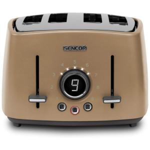 Sencor STS6077CH Torradeira de 4 Fatias com Botão Digital, 110V, Bege