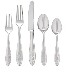 Conjunto de Talheres, Sofisticação e Durabilidade para Sua Casa com 20 Peças e Material de Aço Inoxidável, LENOX Butterfly, Prata