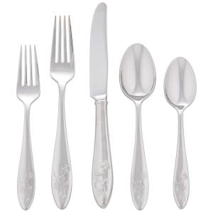 Conjunto de Talheres, Sofisticação e Durabilidade para Sua Casa com 20 Peças e Material de Aço Inoxidável, LENOX Butterfly, Prata