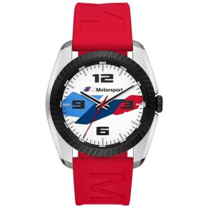 BMW 1014 Relógio Masculino de Quartzo, com Pulseira de Silicone, Vermelho