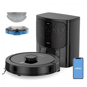 Aspirador de Pó Robô LONIKO com Conexão via APP WI FI, Auto Esvaziamento e Mapeamento Multinível, 110V, Preto
